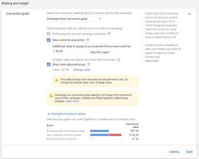 Google Ads New Customer Acquisition Goals