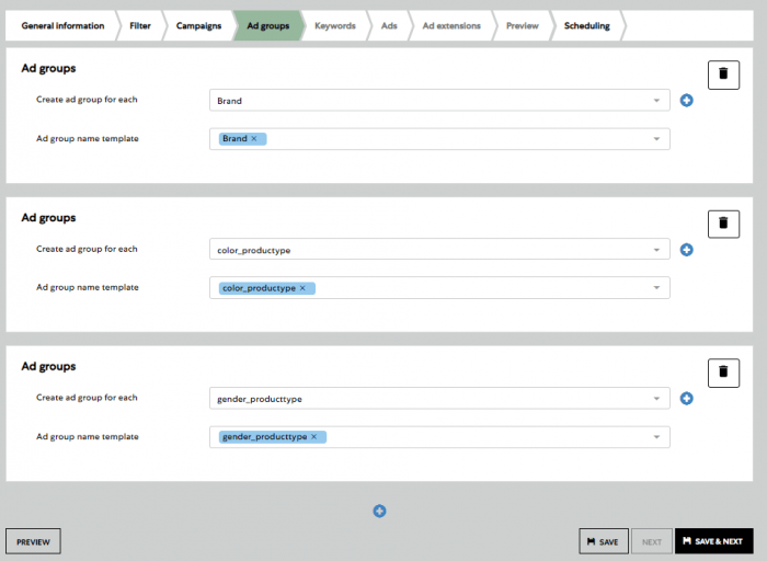 Search 3.0 Multi adgroup