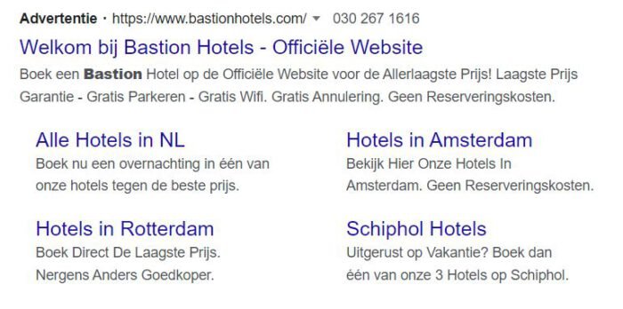 Anuncios de búsqueda Bastion Hotel