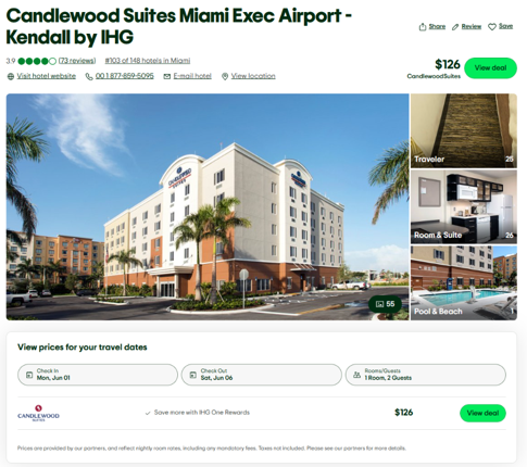 Tripadvisor Sponsored Placement Hotel Detail Page