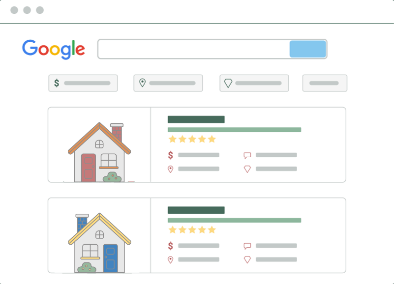 Google Vacation Rentals visualización